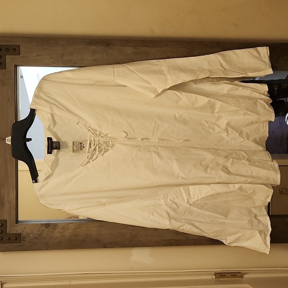 Ashley Stewart  Lace Up Front Blouse - Picture 1 of 5